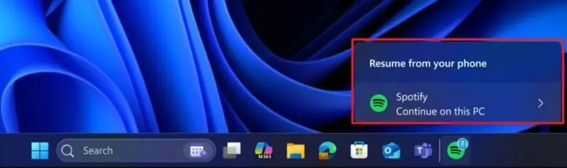 Windows 11 App resume from Android